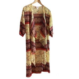 New LuLaRoe Multicolour Chiffon Floral Shirley Kimono Cover Up Duster Size Small
